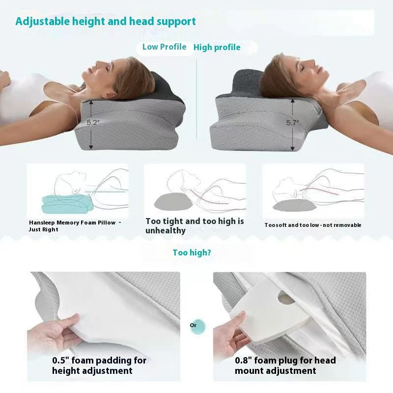 Non-Collapse Memory Foam Pillow – Cervical Support for Side Sleepers