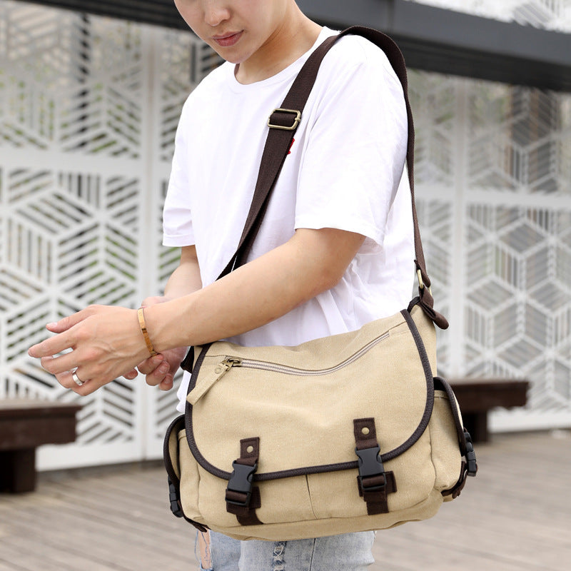 Men's Canvas Messenger Bag – Casual & Multifunctional Shoulder Bag