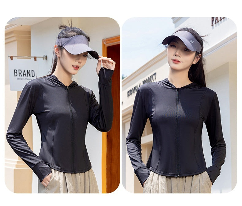Women's Ice Silk Sun Protection Shirt – Lightweight UPF UV Ray Blocking Cover-Up