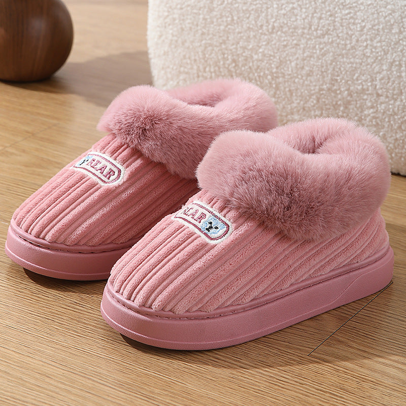 Cozy Plush House Slippers – Non-Slip Winter Shoes for Indoor/Outdoor Wear (Unisex)