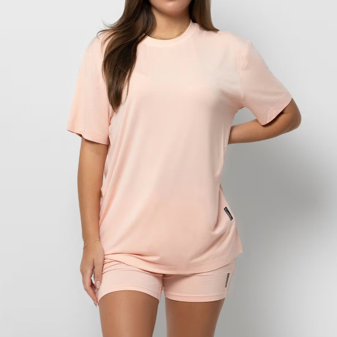 Plus Size Summer Pajama Set – Women’s Loose Casual Short Sleeve Home Wear Suit
