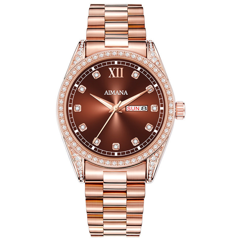 Women's Diamond Quartz Watch – LOG Series Minimalist Stainless Steel