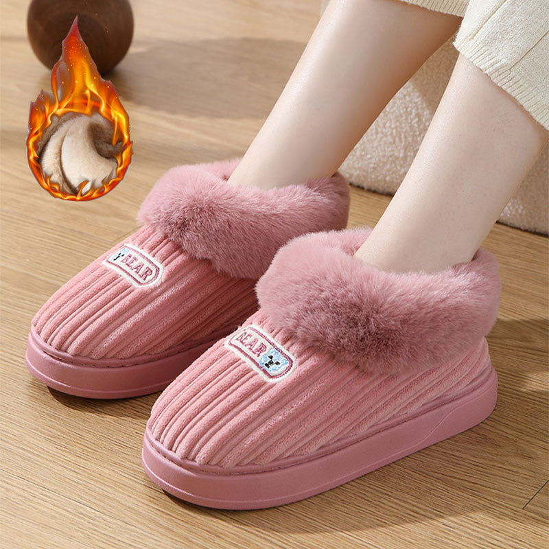 Cozy Plush House Slippers – Non-Slip Winter Shoes for Indoor/Outdoor Wear (Unisex)