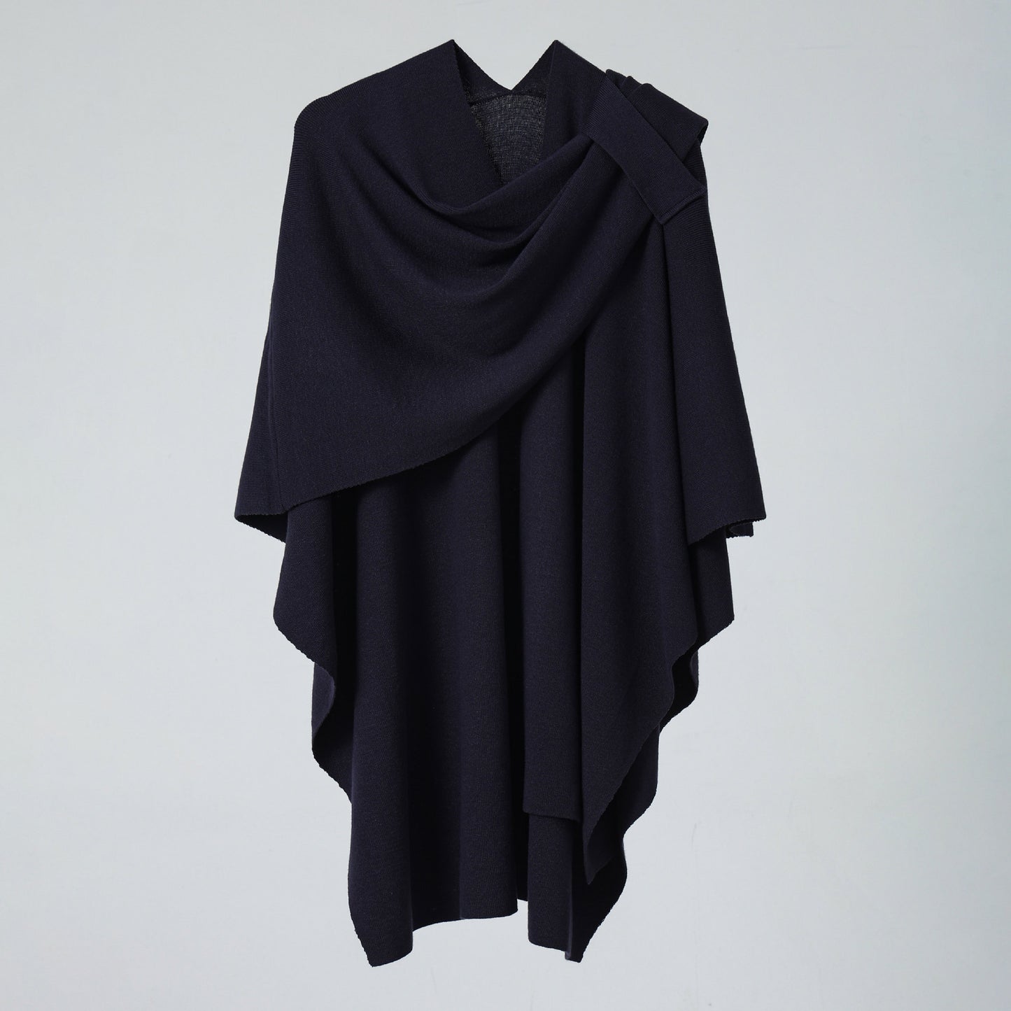 Women’s Solid Color Knitted Shawl – Simple Side Strap Shoulder Wrap