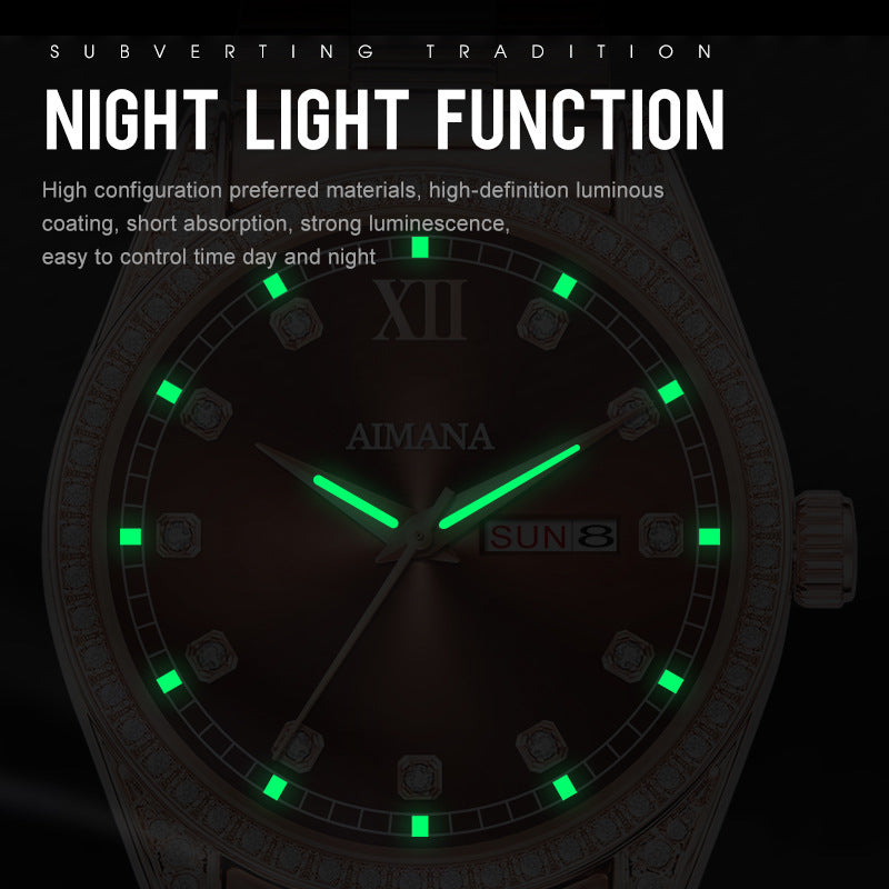 Women's Diamond Quartz Watch – LOG Series Minimalist Stainless Steel