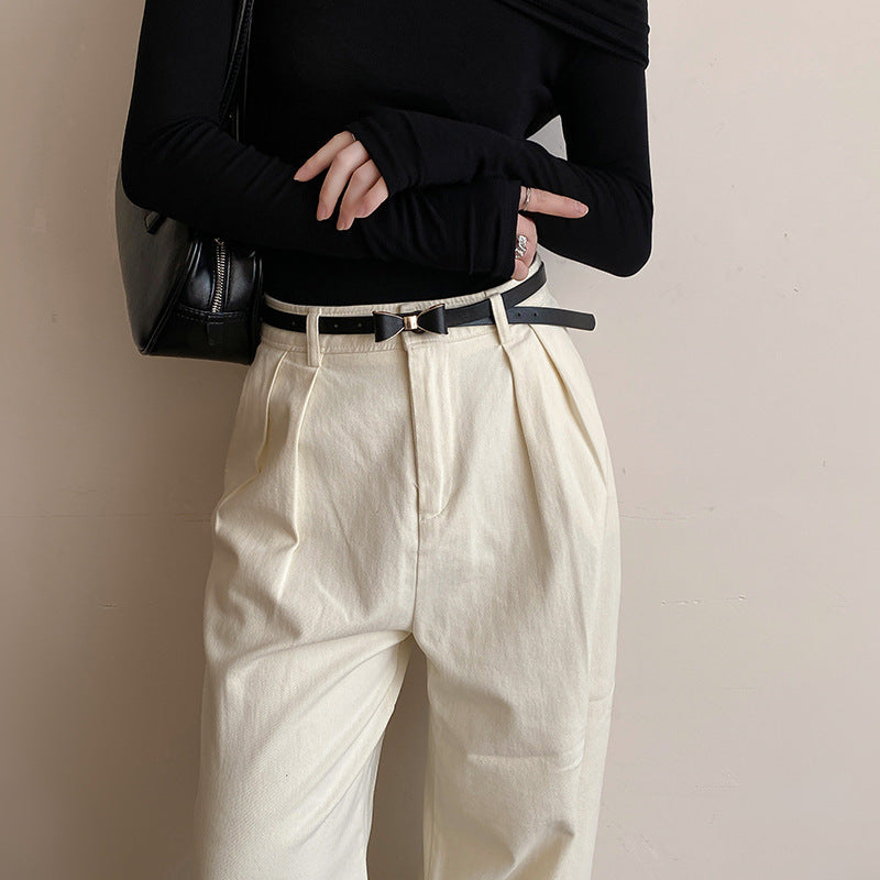Women’s Korean-Style Thin Bow Belt – Elegant All-Match Waist Accessory