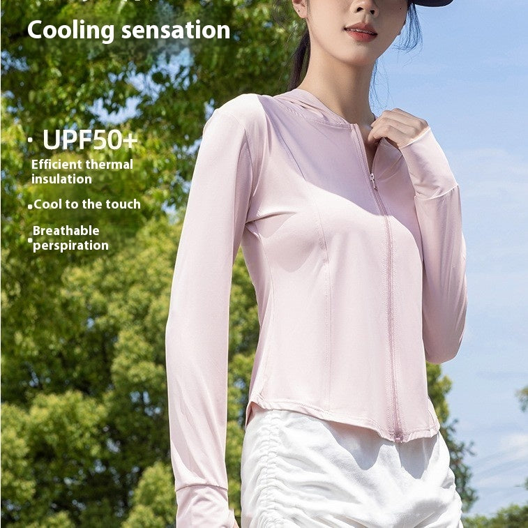 Women's Ice Silk Sun Protection Shirt – Lightweight UPF UV Ray Blocking Cover-Up
