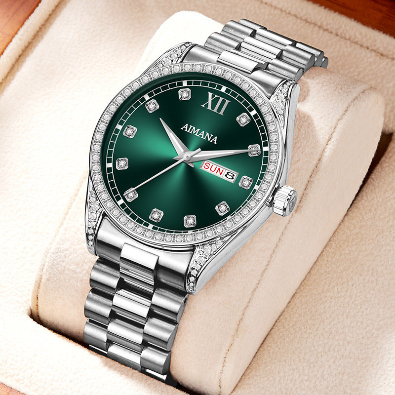 Women's Diamond Quartz Watch – LOG Series Minimalist Stainless Steel