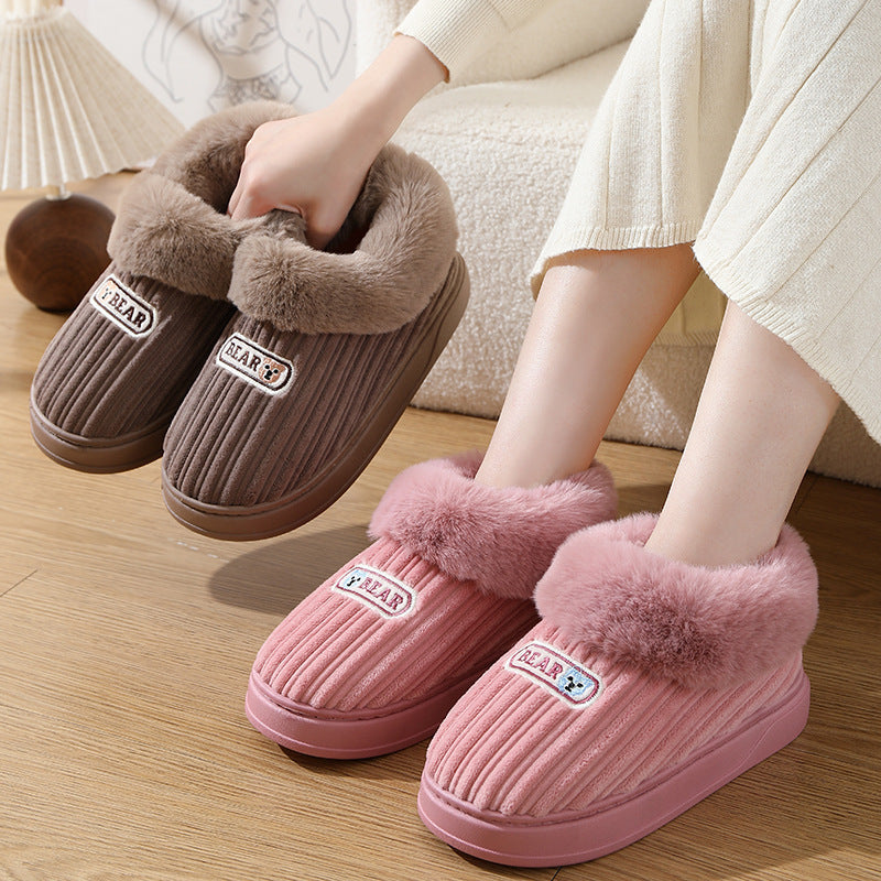 Cozy Plush House Slippers – Non-Slip Winter Shoes for Indoor/Outdoor Wear (Unisex)