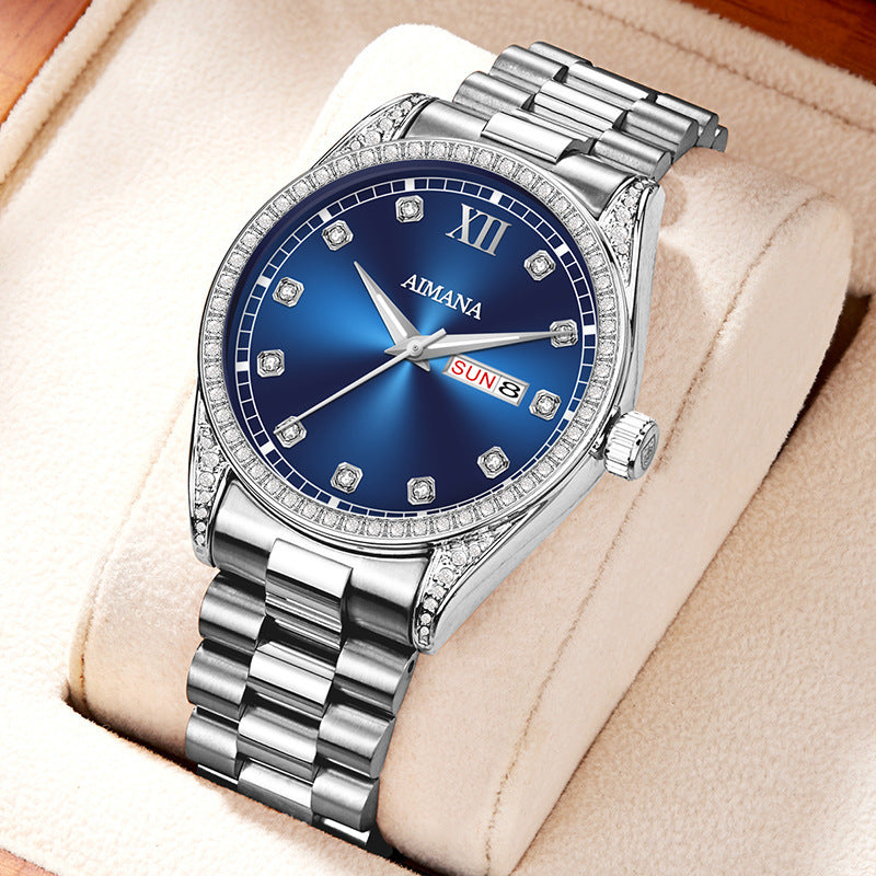 Women's Diamond Quartz Watch – LOG Series Minimalist Stainless Steel