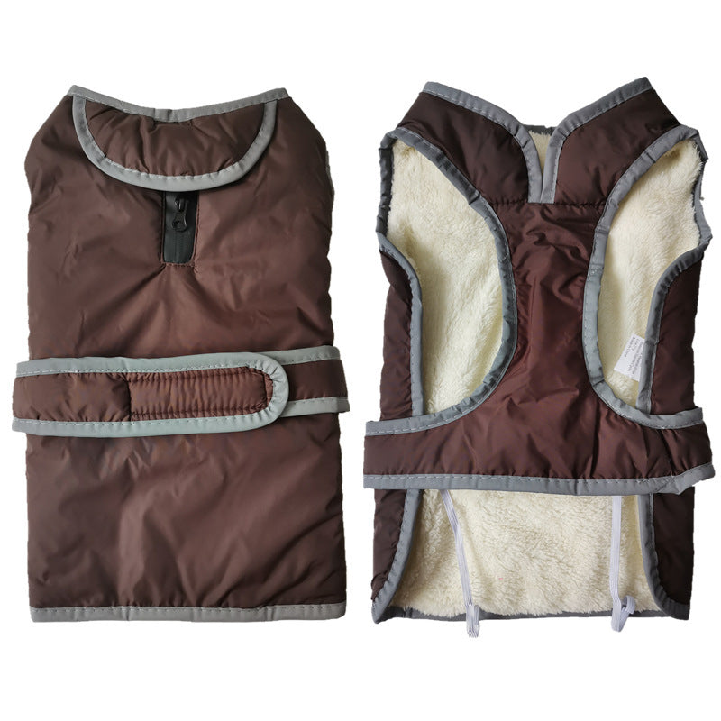 Dog Cotton Vest - Solid Color Lapel Pet Jacket for Small Dogs