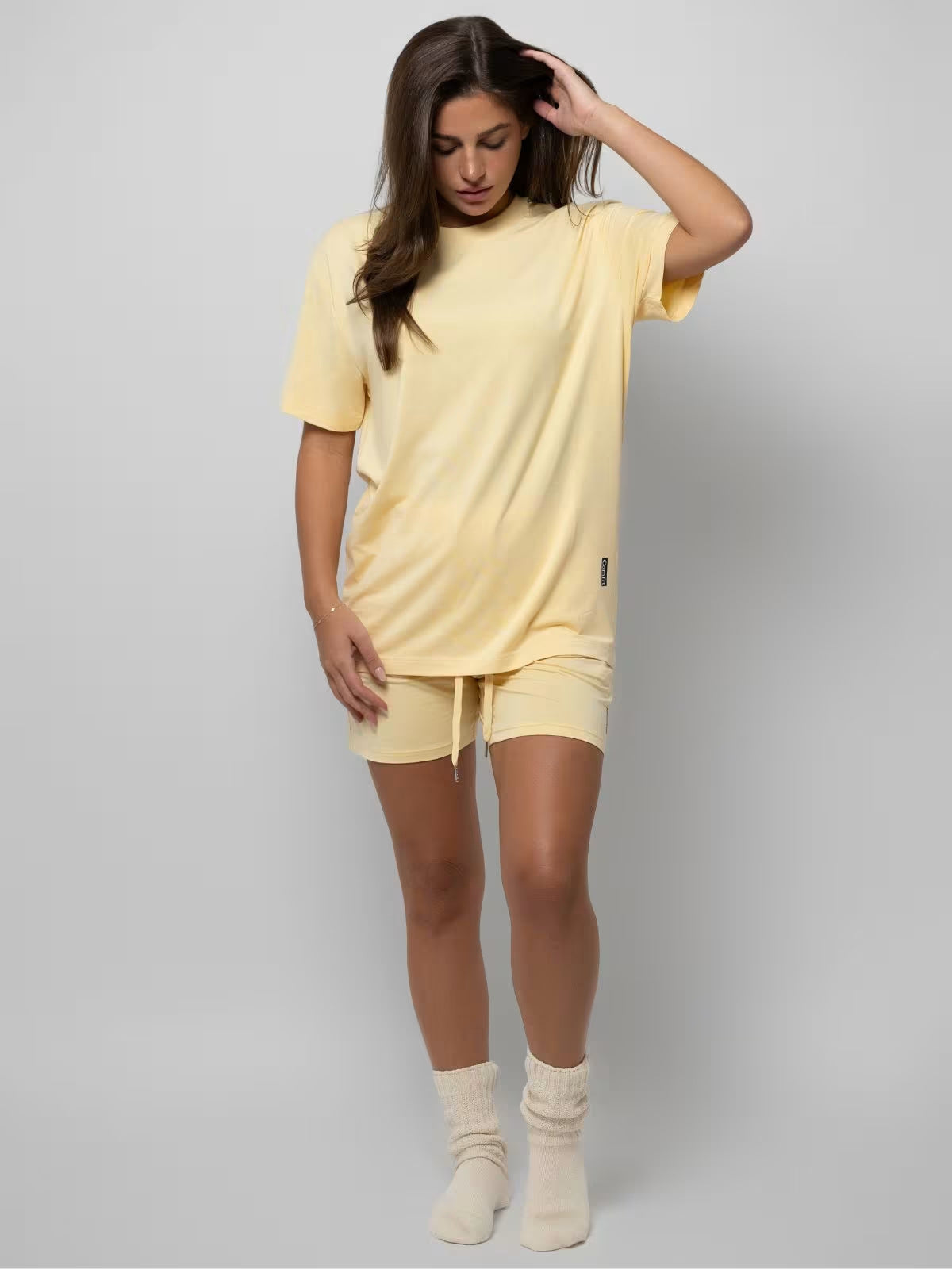 Plus Size Summer Pajama Set – Women’s Loose Casual Short Sleeve Home Wear Suit