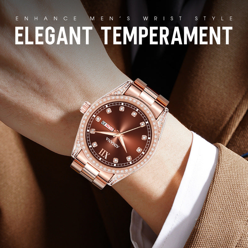 Women's Diamond Quartz Watch – LOG Series Minimalist Stainless Steel
