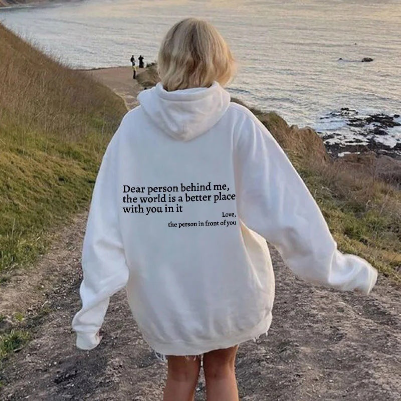 Unisex Inspirational Hoodie – 'The World is Better With You' | Cozy & Motivational