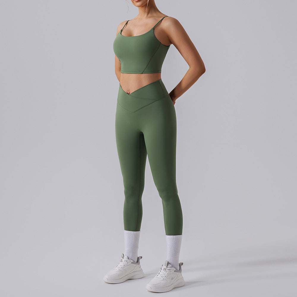 Women's High Waist Yoga Set - Tight Workout Clothes Sports Suit for Fitness