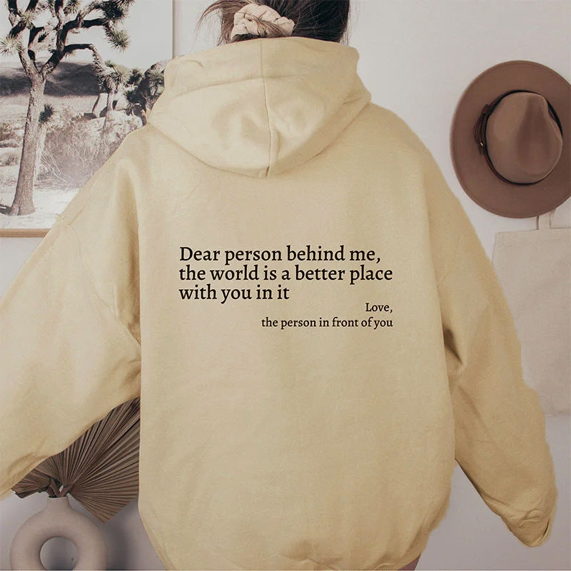 Unisex Inspirational Hoodie – 'The World is Better With You' | Cozy & Motivational