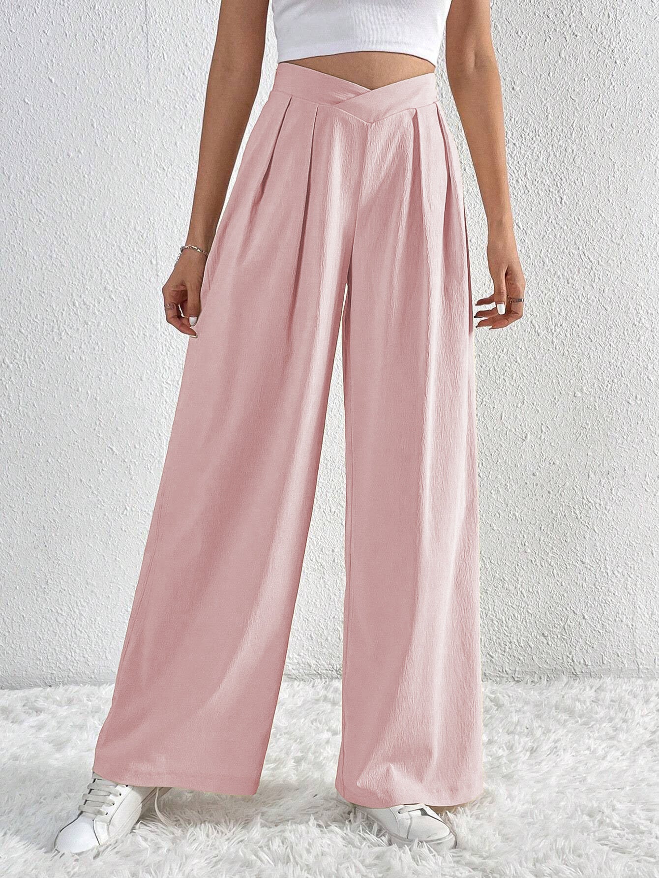 Women’s Summer Wide-Leg Pants – Breathable Pleated Trousers for Casual & Office Wear