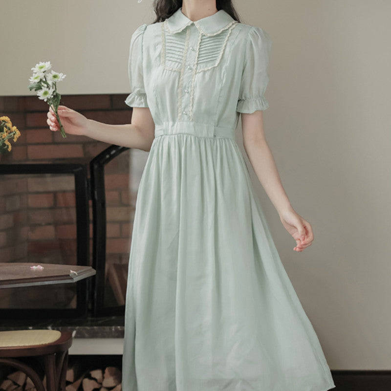 Vintage French Summer Dress for Women – Elegant Retro A-Line Sundress