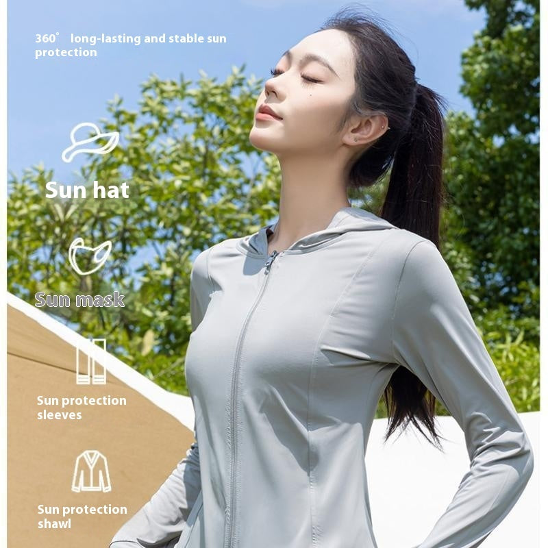 Women's Ice Silk Sun Protection Shirt – Lightweight UPF UV Ray Blocking Cover-Up