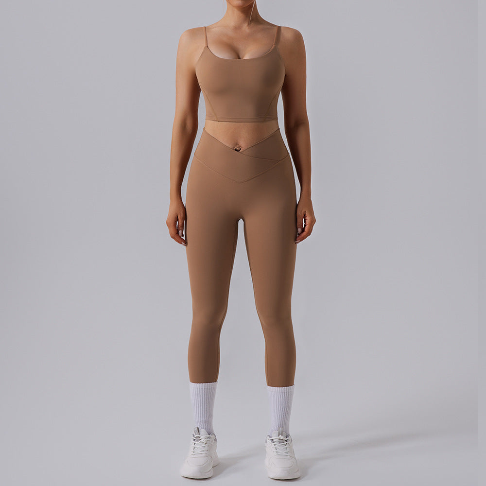 Women's High Waist Yoga Set - Tight Workout Clothes Sports Suit for Fitness