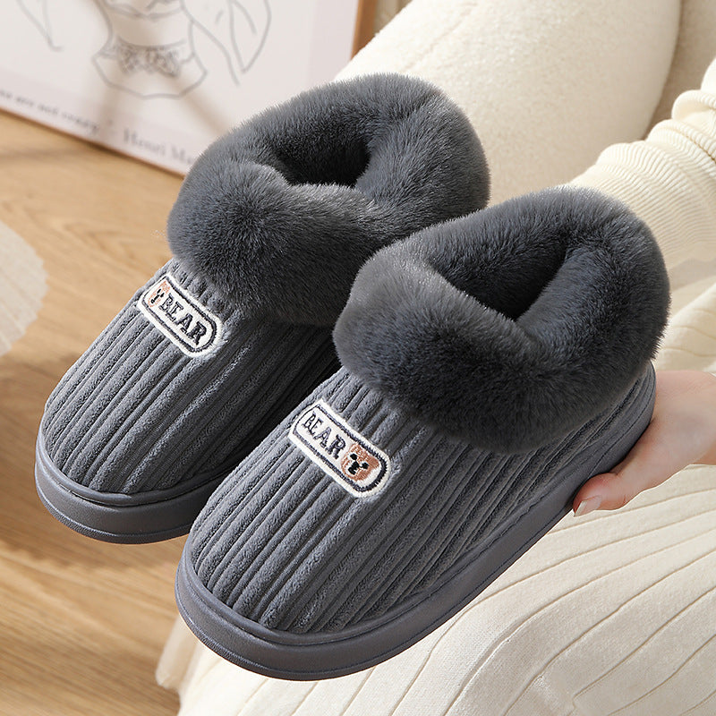 Cozy Plush House Slippers – Non-Slip Winter Shoes for Indoor/Outdoor Wear (Unisex)