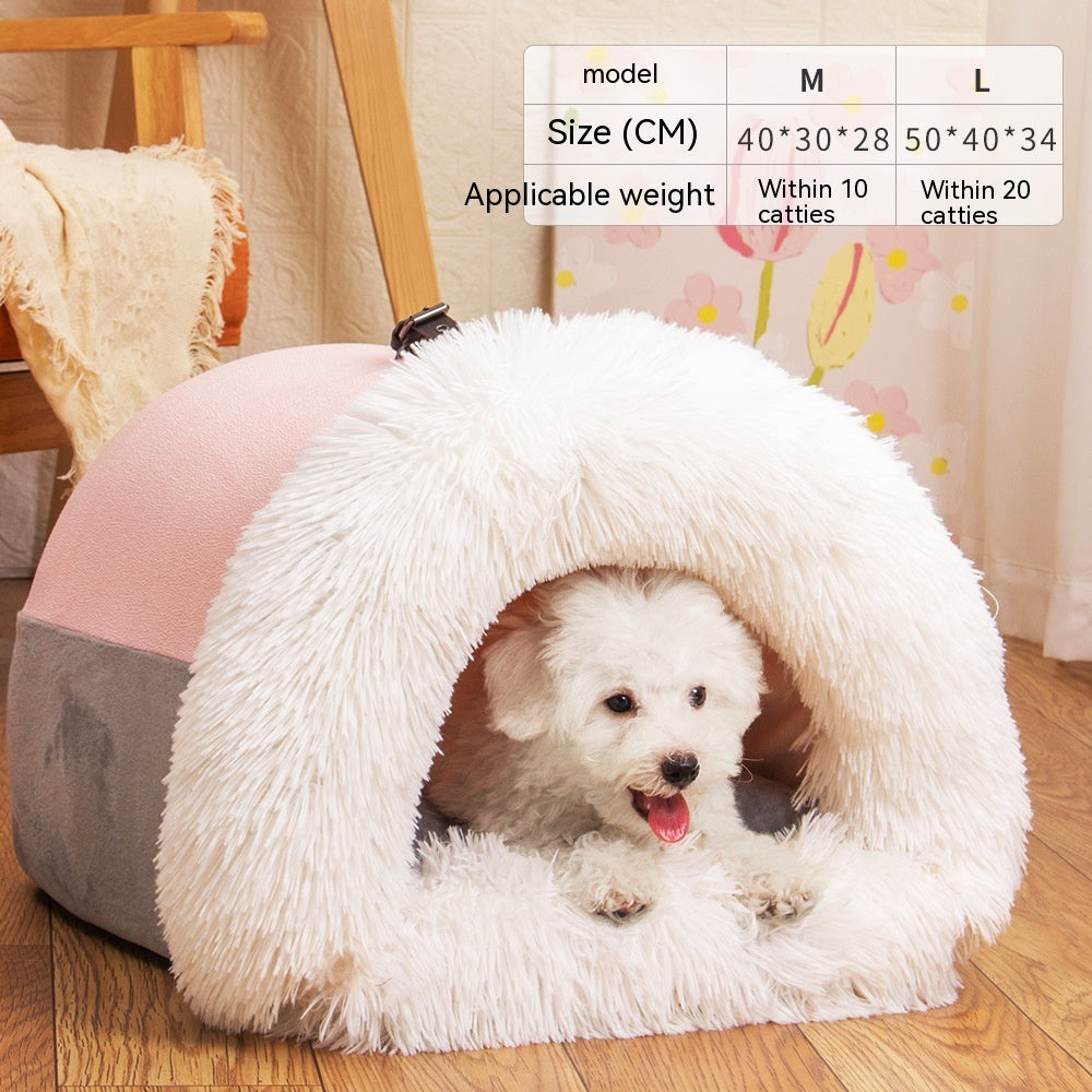 Portable Pet Nest – Winter Warm & Moisture-Proof for Dogs/Cats