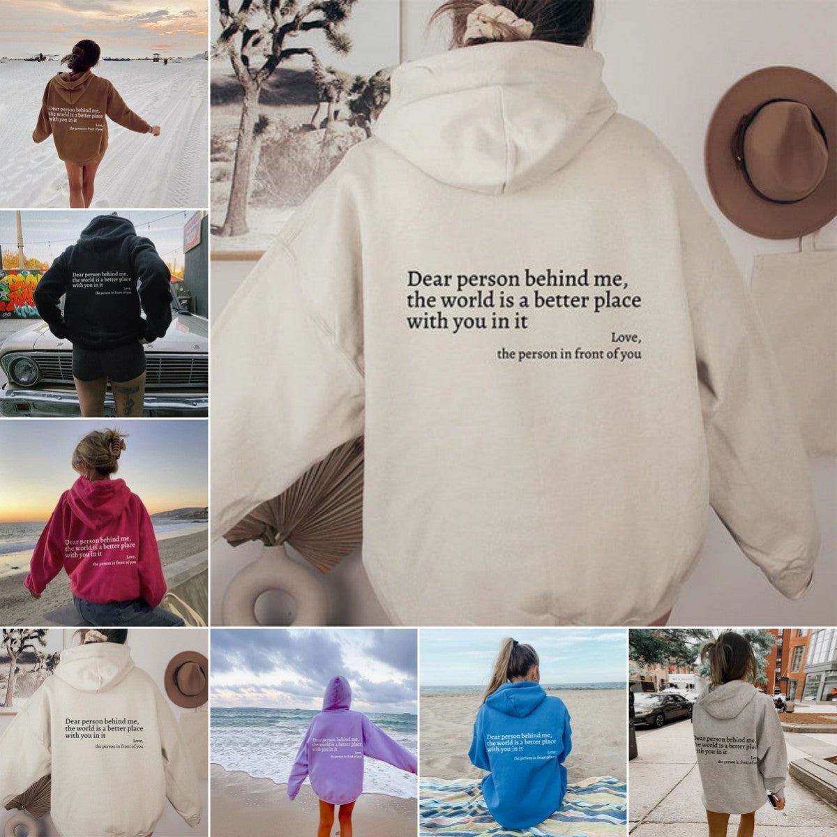 Unisex Inspirational Hoodie – 'The World is Better With You' | Cozy & Motivational