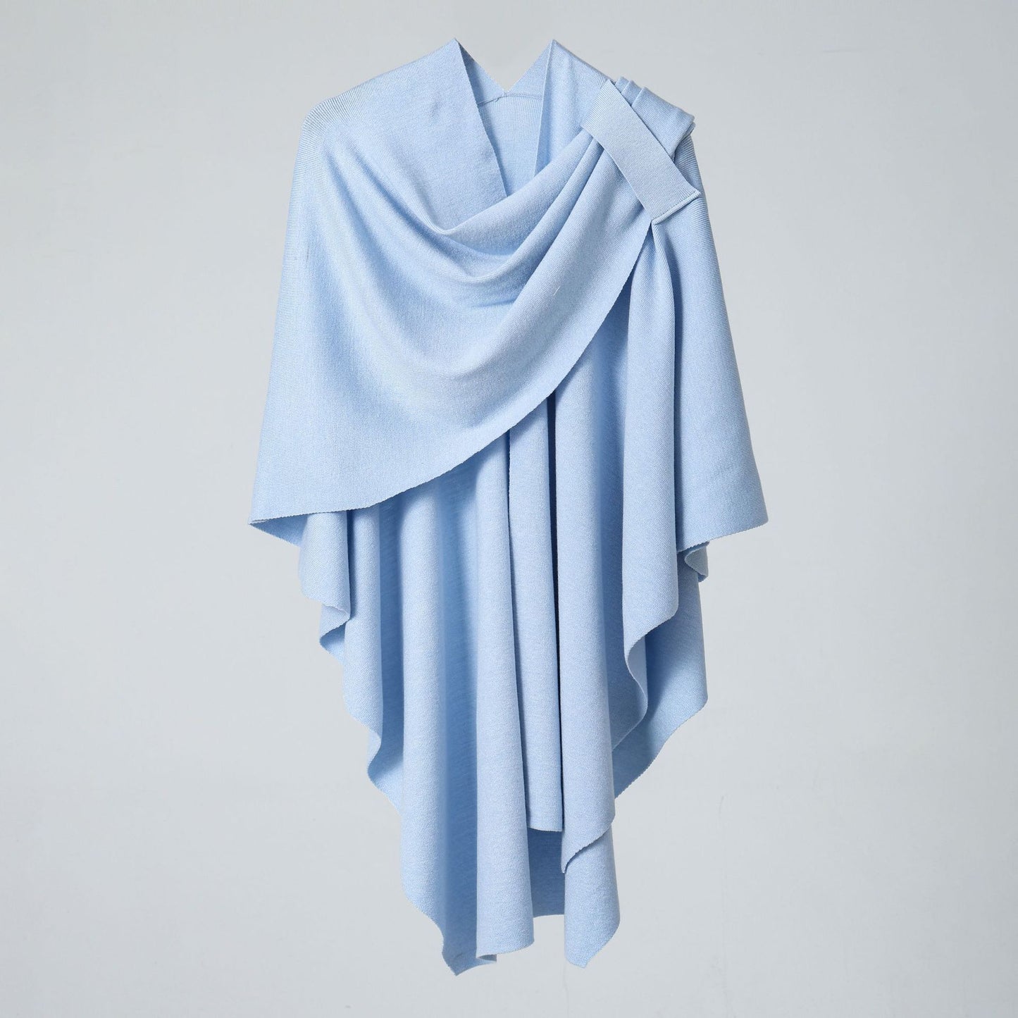 Women’s Solid Color Knitted Shawl – Simple Side Strap Shoulder Wrap