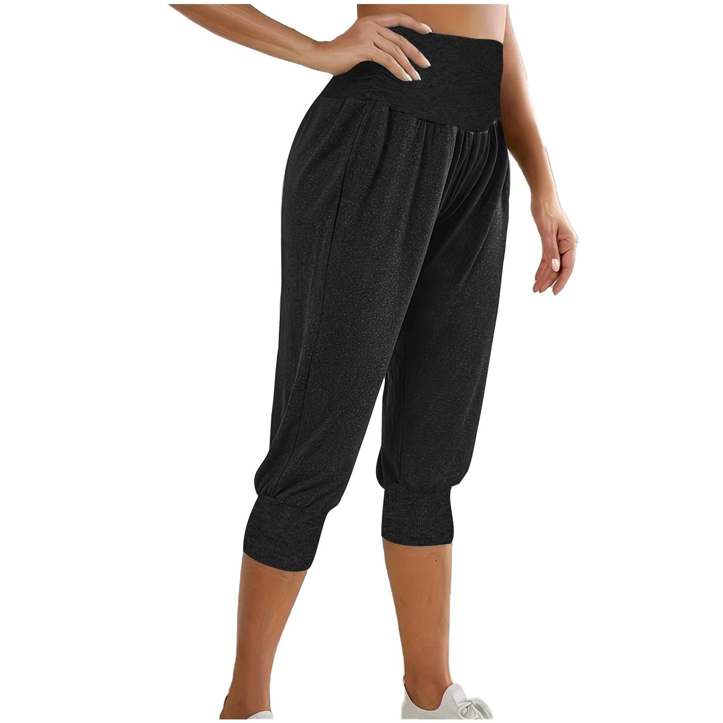 Women's High Waist Harem Pants – Casual Ankle-Tied Lounge Pants for Home Wear