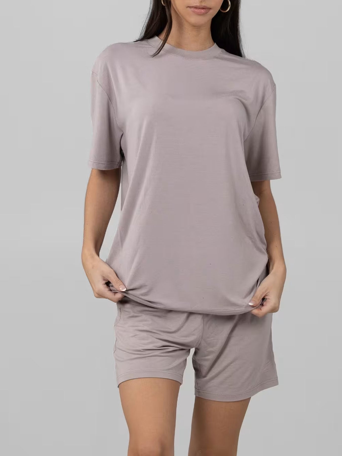 Plus Size Summer Pajama Set – Women’s Loose Casual Short Sleeve Home Wear Suit