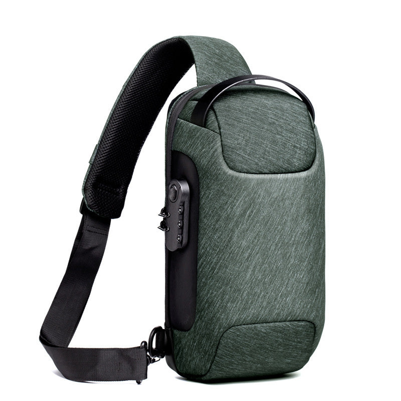 Men's Waterproof Anti-Theft Sling Bag – USB Charging & Oxford Fabric