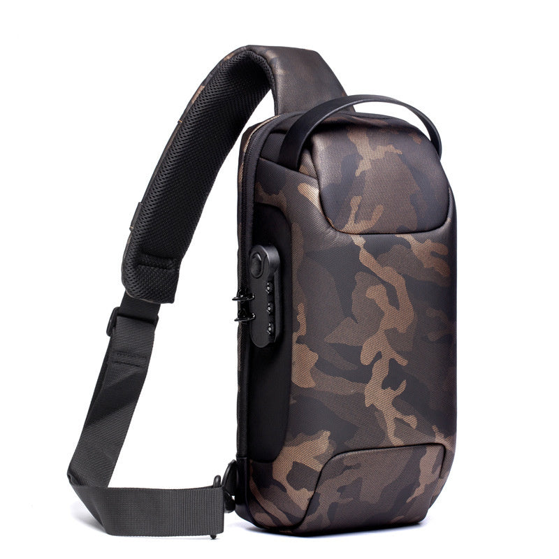 Men's Waterproof Anti-Theft Sling Bag – USB Charging & Oxford Fabric