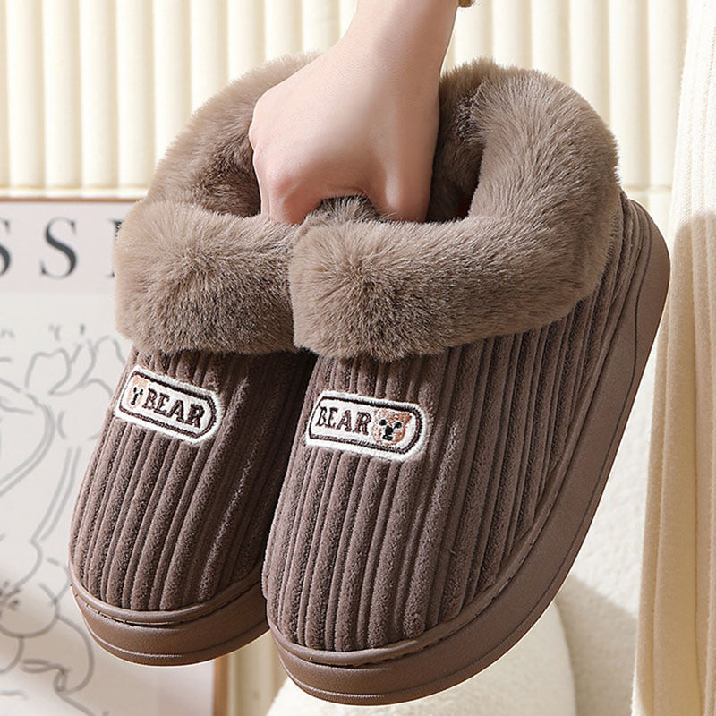 Cozy Plush House Slippers – Non-Slip Winter Shoes for Indoor/Outdoor Wear (Unisex)