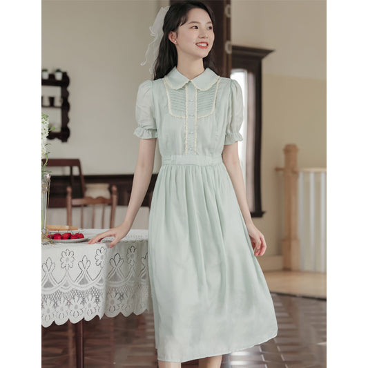 Vintage French Summer Dress for Women – Elegant Retro A-Line Sundress