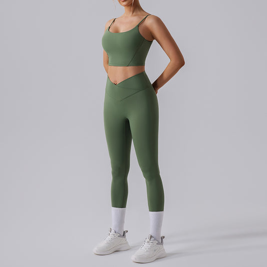 Women's High Waist Yoga Set - Tight Workout Clothes Sports Suit for Fitness
