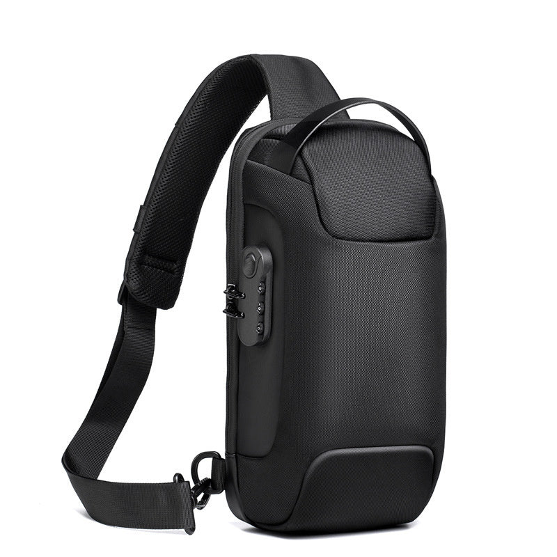 Men's Waterproof Anti-Theft Sling Bag – USB Charging & Oxford Fabric