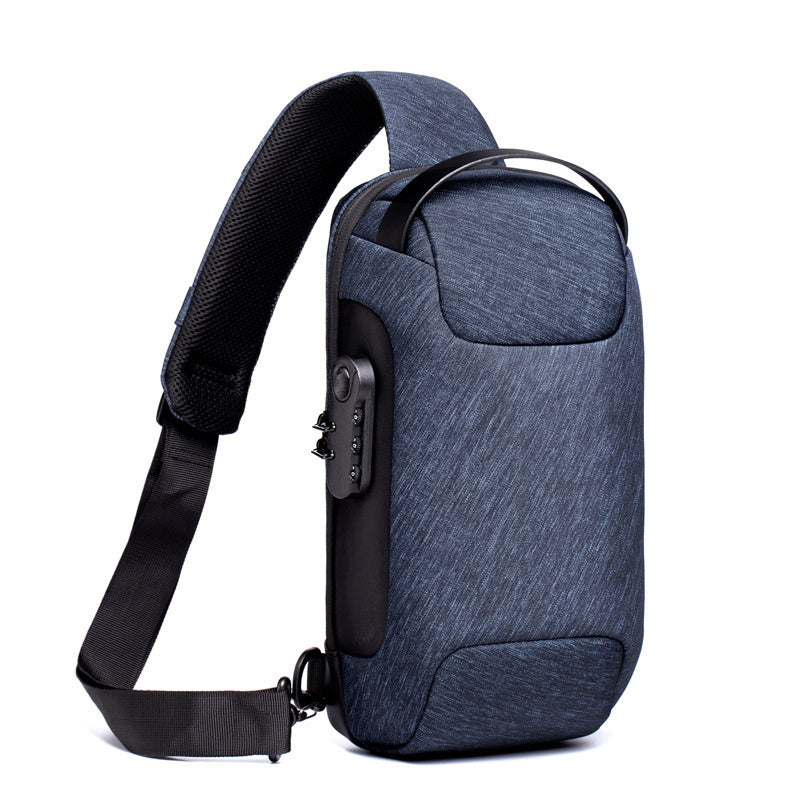 Men's Waterproof Anti-Theft Sling Bag – USB Charging & Oxford Fabric