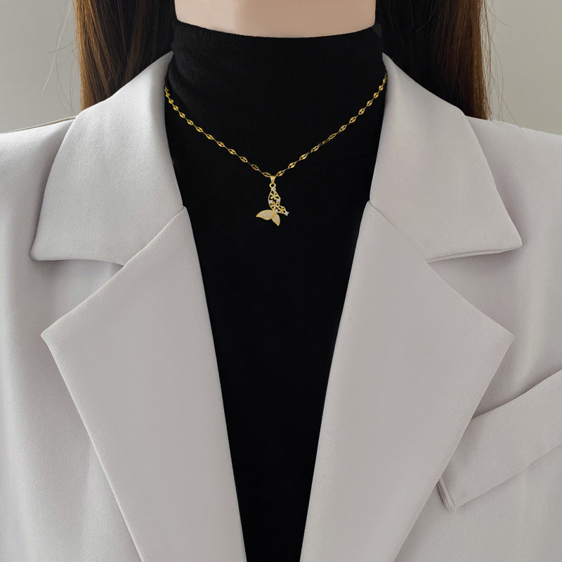 Women’s Butterfly Zircon Necklace – Cute & Luxurious Sparkling Jewelry
