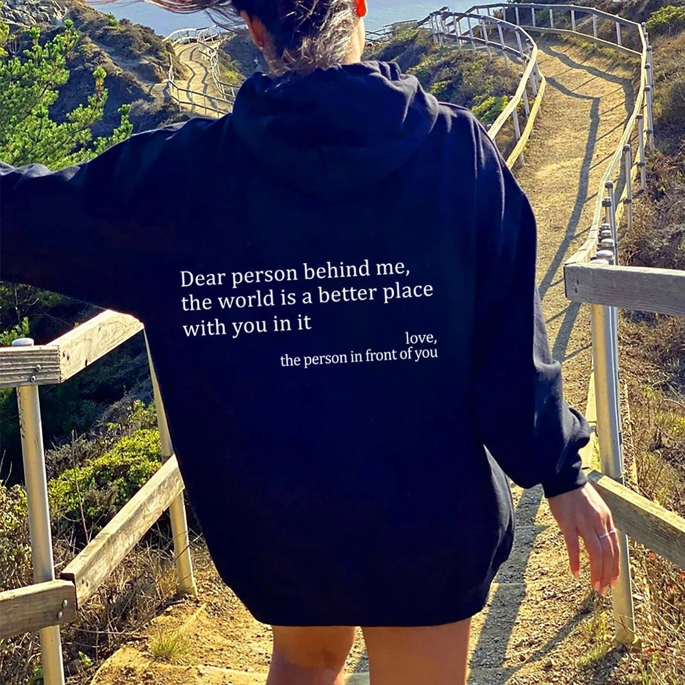 Unisex Inspirational Hoodie – 'The World is Better With You' | Cozy & Motivational