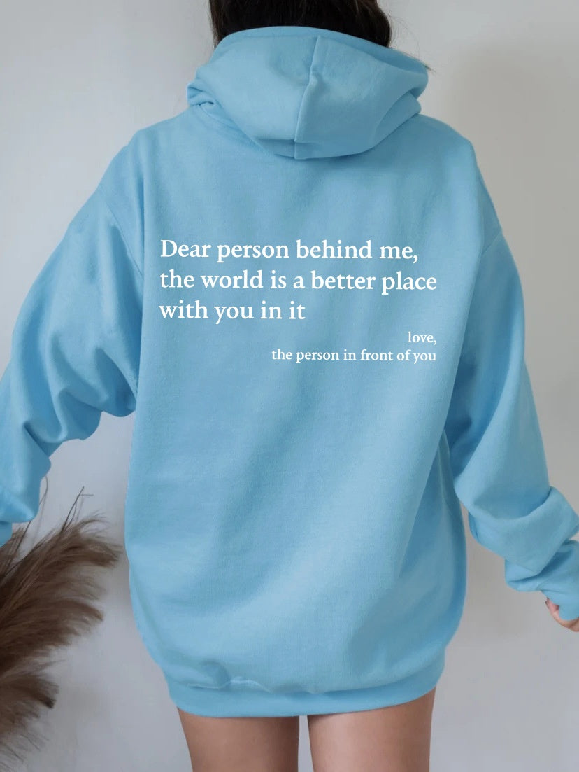 Unisex Inspirational Hoodie – 'The World is Better With You' | Cozy & Motivational