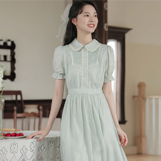 Vintage French Summer Dress for Women – Elegant Retro A-Line Sundress