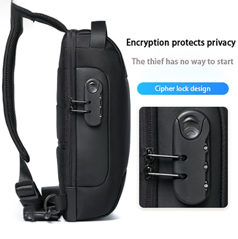 Men's Waterproof Anti-Theft Sling Bag – USB Charging & Oxford Fabric