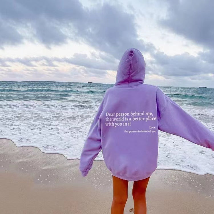Unisex Inspirational Hoodie – 'The World is Better With You' | Cozy & Motivational