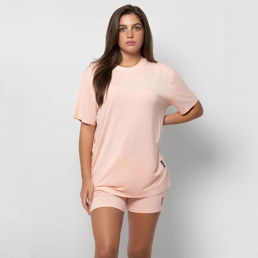 Plus Size Summer Pajama Set – Women’s Loose Casual Short Sleeve Home Wear Suit