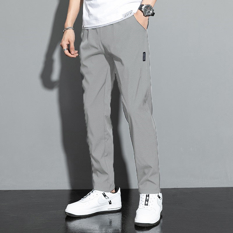 Men's Ice Silk Summer Pants - Loose Fit Quick-Dry Transparent Casual Trousers