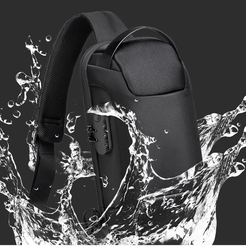Men's Waterproof Anti-Theft Sling Bag – USB Charging & Oxford Fabric