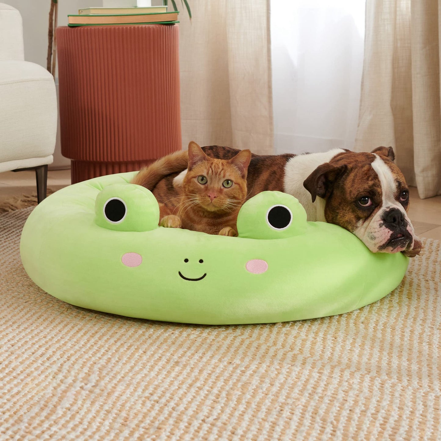 Fruit-Themed Plush Pet Bed – Super Soft Animal Print Dog/Cat Cushion